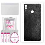 apgo Protective Skin Sticker for the back compatible with Honor 8X, Wrap Film, Foil, Vinyl - Pattern Black Leather