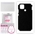 apgo Protective Skin Sticker for the back+sides compatible with Oppo A15, Full Wrap Film, Foil, Vinyl - Pattern Matte Black