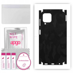 apgo Protective Skin Sticker for the back+sides compatible with Samsung Galaxy A22, Full Wrap Film, Foil, Vinyl - Pattern Black Camo