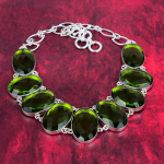 Briaunuotas peridotas 925 prabos sidabro karoliai su reguliuojama grandinėle, rankų darbo brangakmenių papuo&scaron;alas, karoliai minėjimo dienai Adjustable with 18 inches žalia