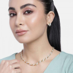 Estele aukso ir sidabro 24 karatų grandinėlės-vėrinio rinkinys moterims