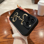 N71 Black Gold Snake Soft Angel Eyes telefono dėklai, skirti iPhone 15 14 12 11 Pro Max 13 mini 7 8 6S Plus XS Max XR SE smūgiams atsparus buferio dangtelis for iPhone 12 Pro Max