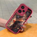 Mink&scaron;tas silikoninis kvadratinių kopėčių spausdinimo ra&scaron;tų telefono korpusas, pilnas dangtis, fotoaparatas, atsparus smūgiams, guminis dėklas, skirtas Xiaomi Redmi Redmi 12C tamsiai raudona spalva