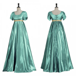 Satininiai chalatai Viktorijos laikų rutuliniai chalatai Empire Waist Gowns Regency chalatai L mėlyna