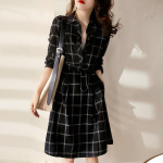 Pavasario ir rudens prancūzi&scaron;ki languoti mar&scaron;kiniai sijonas juosmens apvyniotas plona suknelė