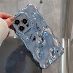 Prabangus padengimas, rauk&scaron;lėtas, banguotas, garbanotais kra&scaron;tais telefono dėklas, skirtas iPhone 15 11 12 13 14 Pro Max 3D nelygumus mink&scaron;tas fotoaparato apsauginis dangtelis For iPhone 14