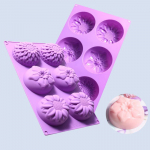 6 ertmių 3D gėlės formos silikoninė muilo forma DIY fondanto torto forma muilo gamybai
