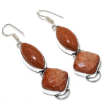 Red Sunstone Gemstone Handmade 925 Sterling Silver Jewelry Earring 2.68 t6a19