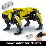 Nauji 936PCS RC Power Robot Dog Building Blocks 15066 Technical Robot Toys Motorized Boston Dynamics Big Alpha Dog Model Plytos Dovanos geltona