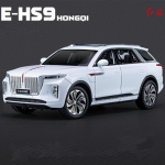 1/24 HONGQI E-HS9 SUV Lydinio Naujos Energijos Automobilio Modelis Diecast Metaliniai Žaisliniai Transporto Priemonių Automobilio Modelis Didelės Simuliacijos Garsas ir &Scaron;viesa Vaikų Dovanos balta
