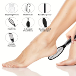 Elektrinis nuospaudų &scaron;alinimo įrenginys, įkraunamas nuospaudų &scaron;alinimo įrenginys su 3 atsarginiais voleliais, vandeniui atspili nuospaudų dildė, pėdų priežiūra, 2 greičiai juoda