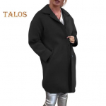 Moteri&scaron;kas žieminis paltas Viengubas atlapas Retro Atverčiama apykaklė Ilgos rankovės Sagos Megztinis Vidutinio ilgio Skeltukas Pavasaris Ruduo Lauko Vilnonis paltas M juoda