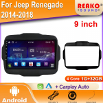 Belaidis Multimedijos Carplay Stereo Navigacija GPS 4G WIFI 9 COLIŲ Ekranas Android Automobilinis Radijas Jeep Renegade 2014-2018 4 core 1GB+32GB carplay