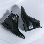 Auk&scaron;ti Martin Boots Smailūs sprogstamieji trumpi batai Chelsea Boots Vyri&scaron;ki briti&scaron;ki odiniai batai su užtrauktuku 42 juoda