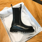Klasikiniai Chelsea Boots Moteri&scaron;ki Juodi Auliniai Batai Rudeniniai Batai Žieminiai Batai Natūralios odos Platforma Trumpi Batai Slip ant elastinės juostos 35 juoda