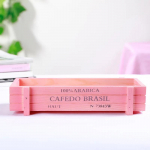 Vintažinė medinė gėlių dėžė sodui, kiemui, mikropeizažui, gėlėms, sukulentams, konteineris, vazonas, sodo aksesuarai rožinė