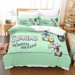Animacinis Cuphead Show patalynės komplektas berniukams mergaitėms viengulis karali&scaron;ko dydžio antklodės užvalkalas pagalvės užvalkalas lova vaikams suaugusiems mada namų tekstilė AU Double 180x210cm