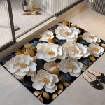 New Plant Gėlės Vonios sugeriantis kilimėlis Tualetas Buitinis Neslystantis kilimėlis Tualeto durų durų greitai džiūstantis kilimėlis 40&times;60cm （2.5mm）