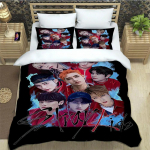 KPOP S-Stray-K-Kids spaudinys Patalių komplektai i&scaron;skirtinis lovos reikmenų rinkinys antklodės užvalkalas lovos užtiesalas patalynės komplektas prabangi gimtadienio dovana EU Twin 135x200cm
