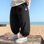 Berniukų pavasario ir vasaros rudens kelnės Vaikams ir paaugliams Plonos vaiki&scaron;kos sportinės tiesios kelnės Madingos trijų juostų kelnės Madingos 120 ruda