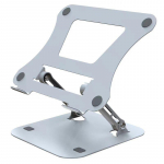 Aluminio lydinio besisukantis ne&scaron;iojamojo kompiuterio stovas su reguliuojamu auk&scaron;čiu ir &scaron;ilumos i&scaron;sklaidymu 515 Aluminum Alloy pilka spalva