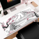 &bdquo;Ink Cherry Blossom&ldquo; pelės kilimėlis Didelis biuro stalo kilimėlis Life Black and White serijos pelės kilimėlis, guminis, neslystantis 300*700*3mm