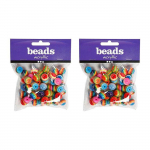 100 perles en r&eacute;sine ray&eacute;es &Oslash; 12 mm - Multicolore