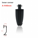 H40/50/65mm LED Skirting Linijinis &Scaron;viestuvas Aliuminio Profilio Priedai Grindjuostės Plastikinis Vidinio Kampo I&scaron;orinio Kampo Jungtis Black