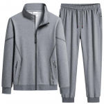 Didelio dydžio 8XL pavasarinis sportinis kostiumas vyrams su stačia apykakle, kvėpuojantis, medvilninis, laisvas, didelio dydžio, kasdienis kardiganas, sportinės kelnės, dviejų dalių kostiumas XXXXL