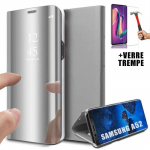 Dėklas Samsung A52 5G - PROSHOP - Veidrodinis efektas - Skaidrus langelis - Sidabrinis - 2 Grūdinti stiklai sidabras