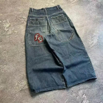 RogueWave Street Wear Amerikieti&scaron;ko retro stiliaus Cleanfit mada su ra&scaron;tu Baggy džinsai Y2K Populiarūs kasdieniai Joker gotikiniai auk&scaron;to liemens plačių kle&scaron;nių kelnės M turkis