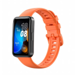 Dirželis Huawei Band 8 apyrankei Silikoninis sportinis i&scaron;manusis laikrodis TPU vandeniui atspari apyrankė Mink&scaron;ta apyrankė Huawei Band 8 priedams For Huawei Band 8 oranžinė