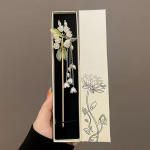 Tradicinis kinų raudonas gėlės kutas plaukų segtukas Hanfu ir Cheongsam