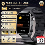 2025 Naujas Kraujo Lipidų &Scaron;lapimo Rūg&scaron;ties Gydymo I&scaron;manusis Laikrodis Vyrams EKG+PPG &Scaron;irdies Ritmas Sportas HD Skambutis Sveikatos Stebėjimas Samsung I&scaron;maniajam Laikrodžiui Black Steel B 2A