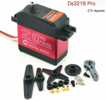 DS3218 PRO Skaitmeninis servo variklis 20KG 6V | 180&deg; Tikslus valdymas | Atsparus vandeniui | Pridedama 25T svirtis | Idealus robotikai ir RC modeliams | Aliuminio korpusas raudona