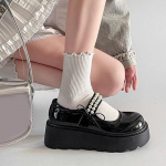 Rožiniai Mary Jane batai su storu padu Moteri&scaron;ki Pavasario Rudens Nauji Saldūs Auk&scaron;takulniai Madingi Perliniai Retro Storio Auk&scaron;takulniai Loafers Moteri&scaron;ki Batai 35