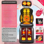 Patobulintas elektrinis masažinis krėslas Viso kūno minkymas Kaklas Nugara Juosmuo Kojos Infraraudonųjų spindulių &scaron;ildymas Vibracija Shiatsu pagalvėlė Sėdynė Atsipalaidavimas UK