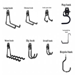 Didelio apkrovimo metaliniai garažo sienos laikymo kabliai Single Screw Accessory Pack