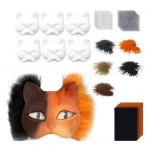 &bdquo;Pasidaryk pats&ldquo; &bdquo;Therian&ldquo; kaukių rinkinys &bdquo;Cat Fox&ldquo; gyvūno veido pagalvėlė su kailiu Helovino vaidmenų žaidimo rekvizitai kaukių karnavalinių vakarėlių reikmenims A