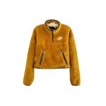 Nike Sportswear Megztas trumpas &scaron;varkelis su pusiniu užtrauktuku Moteri&scaron;ki &scaron;varkai Ruda Geltona CJ6283-727 M