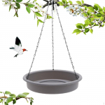 Bird Bath, Chain Feeder, Garden Hanging Bath for Pigeons in Outdoor pilka