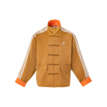 Adidas Originalus SS24 kini&scaron;ko stiliaus sagomis dryžuotas vintažinis stovinčia apykakle kasdienis ilgomis rankovėmis &scaron;varkas unisex &scaron;varkas &scaron;viesiai rudas JD3379 XS