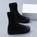 Madingi auk&scaron;takulniai drobės batai moterims, mink&scaron;tapadžiai, &scaron;okėjų batai, balti laisvalaikio sportbačiai, moteri&scaron;ki pusiau blauzdos batai 36