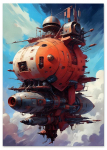 Plakat statek kosmiczny fantazy 30x40 cm