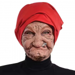 Moteris Vyras Kaukė Pilnas Galvos Veidas Realisti&scaron;kas Silikoninis Senelio Močiutės Kaukė Imitavimo Reikmenys Helovino Dekoracija &Scaron;ventės Cosplay Rekvizitas raudona