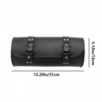 Motociklo įrankių krep&scaron;ys PU oda Priekinės &scaron;akės Vairo balno krep&scaron;ys Rulonas Galinis laikymo krep&scaron;ys Vandeniui atsparus Purvinų motociklų balno krep&scaron;ys Įrankių dėklas juoda