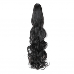 Plaukų priauginimas su segtuku-gnybtuku 18 &24 Segamas banguotas sintetinės uodegos plaukų priauginimas Ilgos uodegos moterims Priauginimai\';[\; 18inches black
