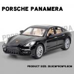 1:24 Porsche Panamera lieto metalo modeliai ir žaislinės transporto priemonės, su garso ir &scaron;viesos imitacija, atitraukimo mechanizmu, vaikų žaislų kolekcija, dovana juoda