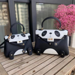 2023 nauja panda rankinė karvės odos moteri&scaron;ka rankinė ne&scaron;iojama per petį pirmo sluoksnio karvės oda KL rankinė miela mini rankinė 20cm