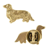 Dachshund III - gold-plated pin brooch, elegant dog ornament, unique pin by Art-Dog brand beige